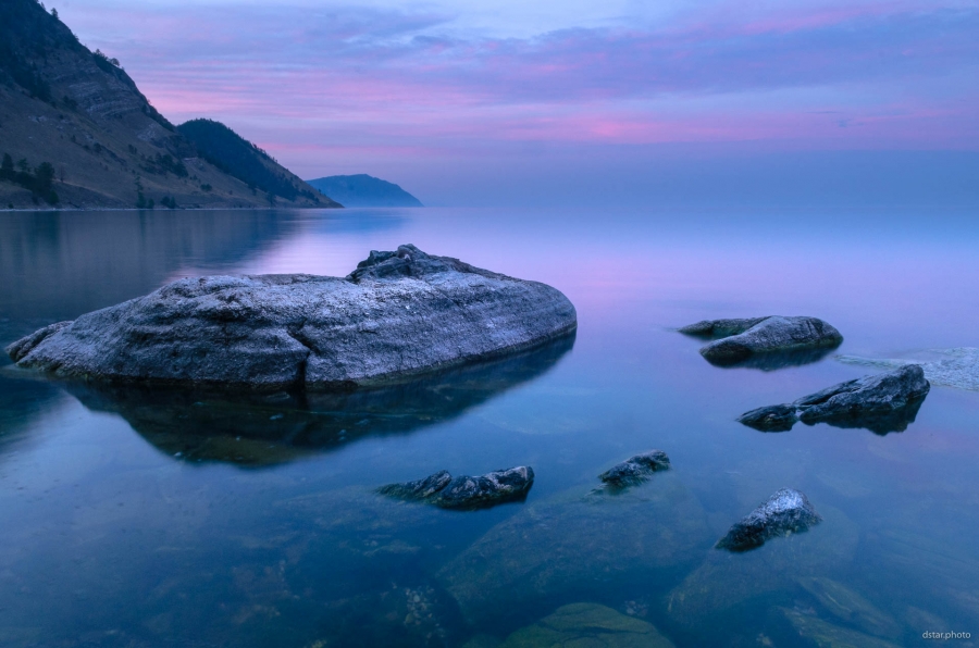 Sunset on Olkhon Island of Baykal Lake
