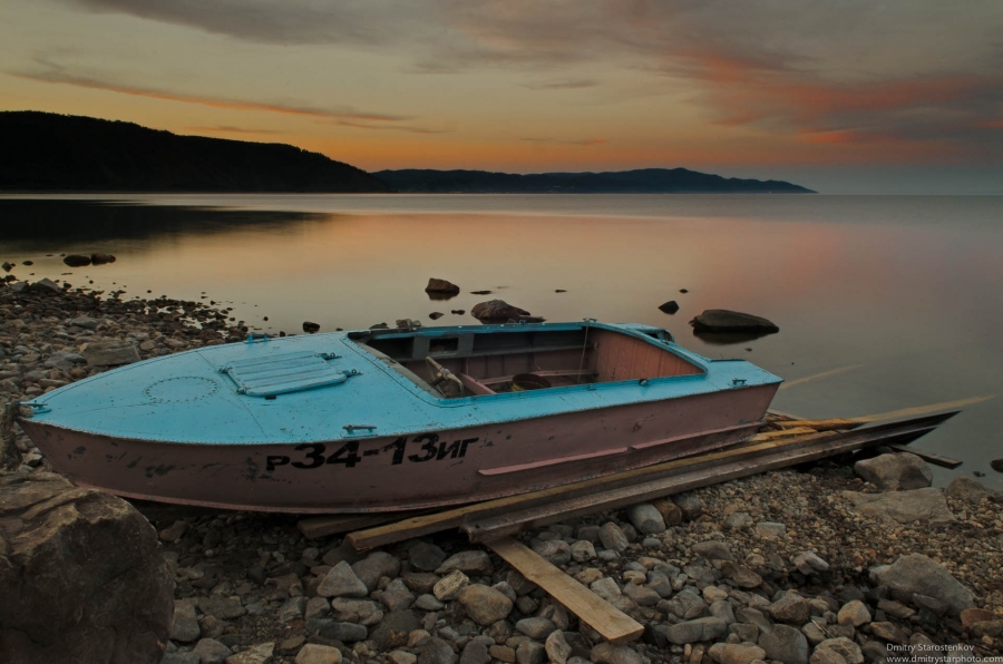 Sunset over the Baykal Lake