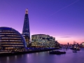 The twilight view from Tower Bridge