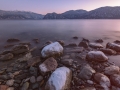 View to mountain lake